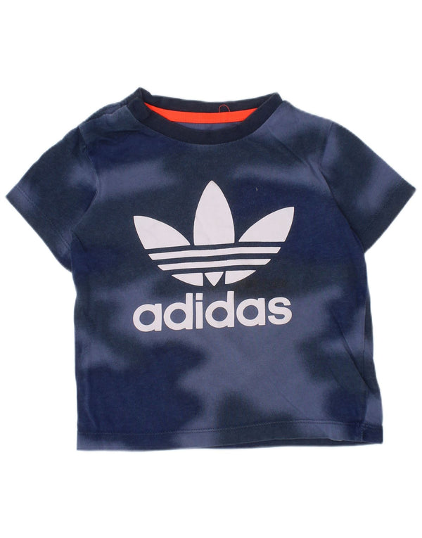 Koszulka Adidas Baby Boys z grafiką Top 12-18 miesięcy Granatowa, bawełniana Tie Dye