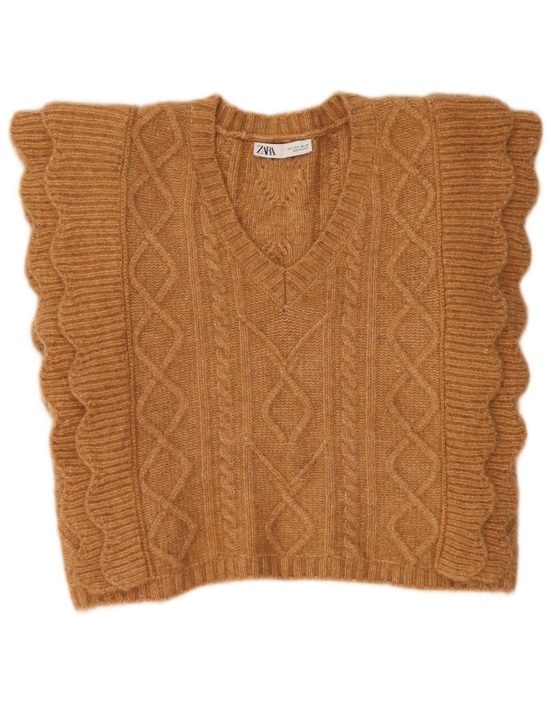 Damski podkoszulek Zara Crop Vest UK 16, duży, brązowy poliester