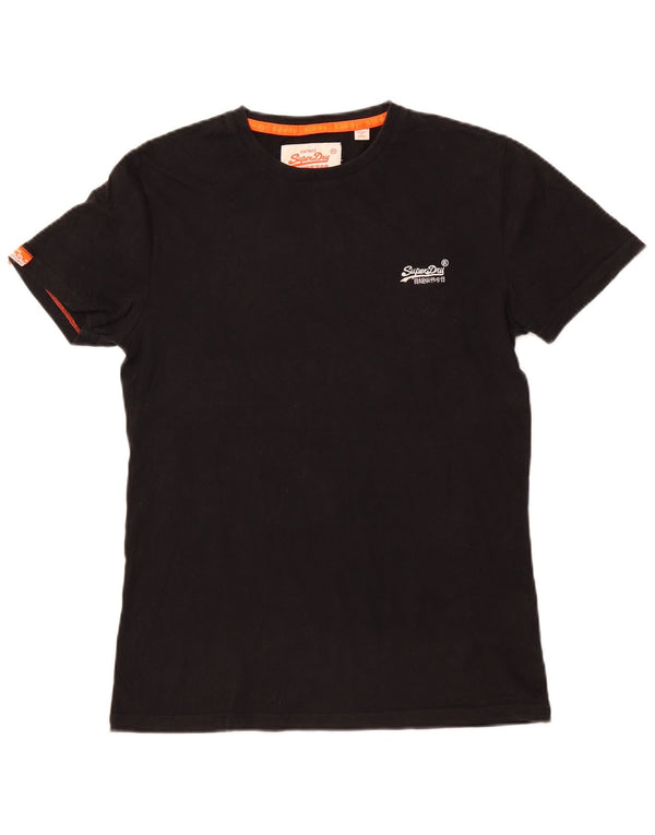 SUPERDRY Męski T-shirt Top, Mały, Czarny, Bawełniany