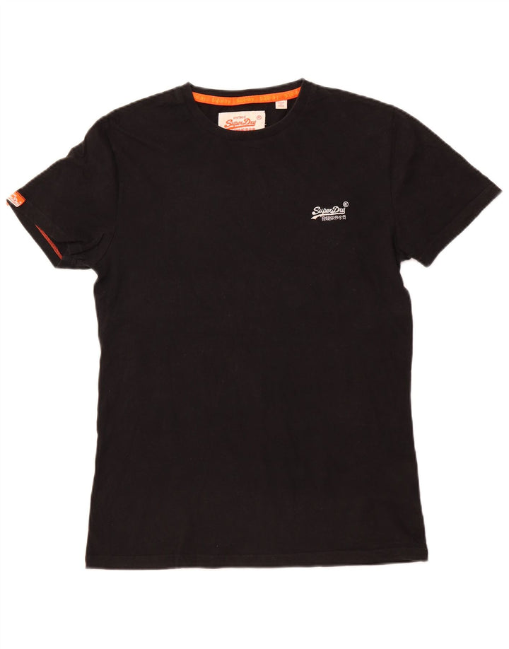 SUPERDRY Męski T-shirt Top, Mały, Czarny, Bawełniany