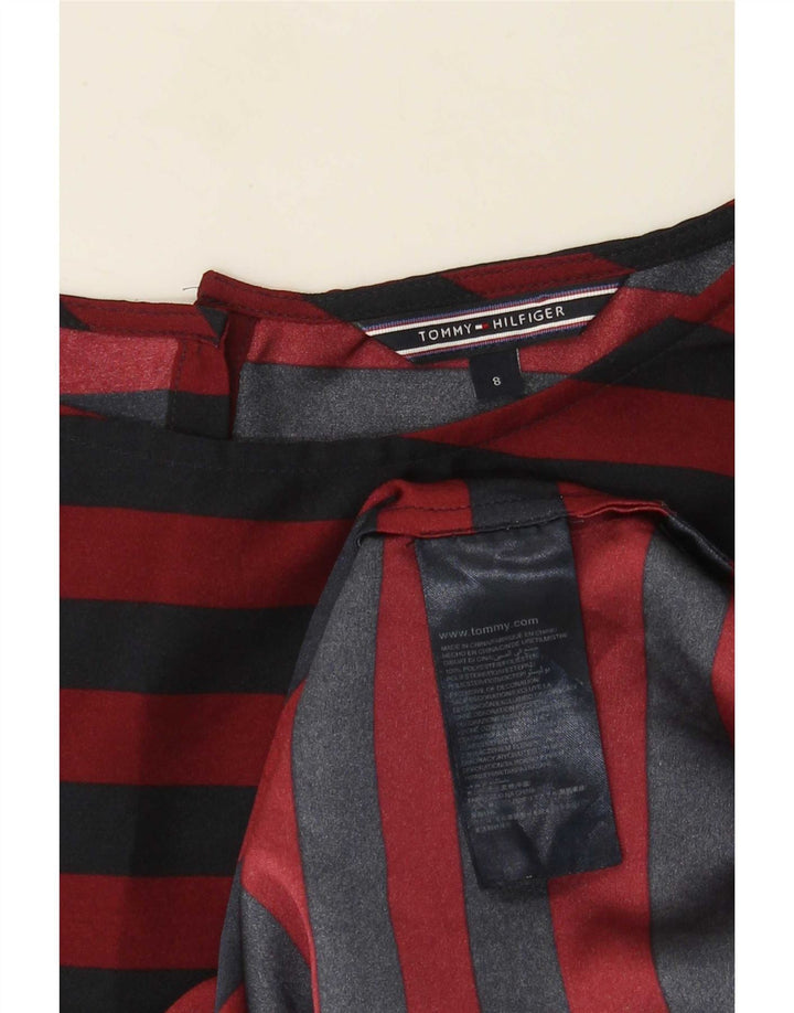 Damska bluzka Tommy Hilfiger Top US 8, poliester w średnie czerwone paski