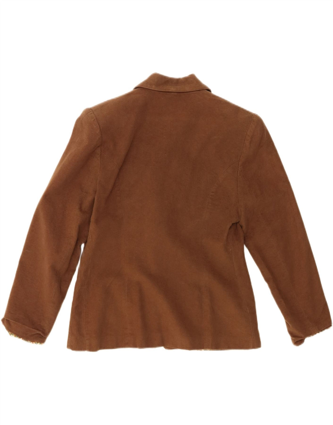Vintage damska marynarka zapinana na 2 guziki UK 10, mała, brązowa bawełna