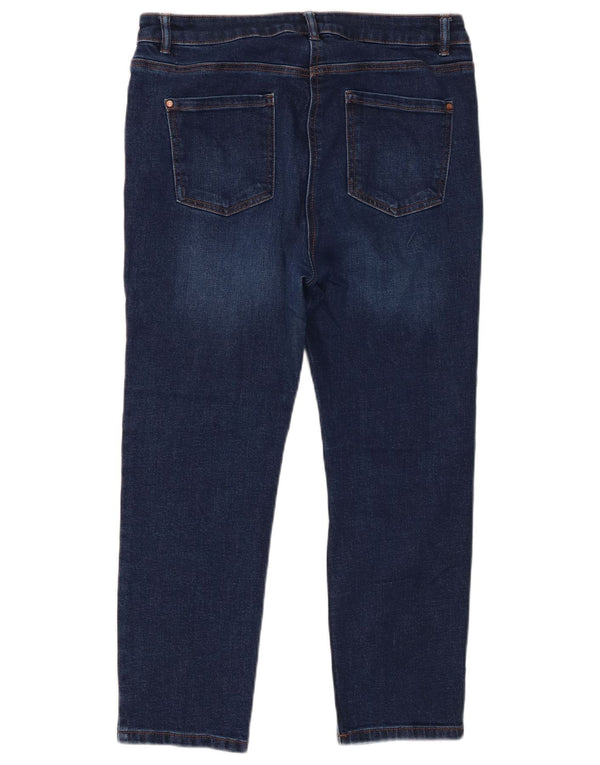 Damskie jeansy M&Co Cropped UK 14 Large W34 L24 Niebieskie bawełniane