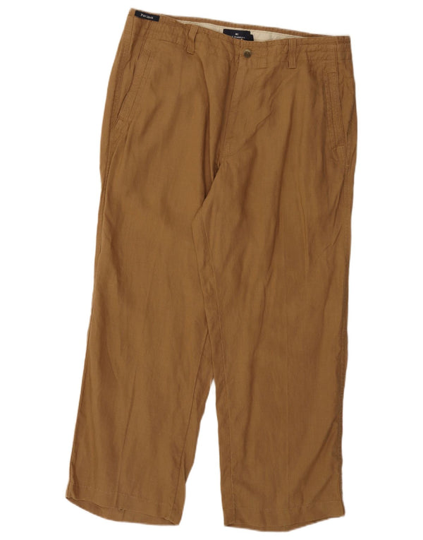 Męskie spodnie chino Marks & Spencer Blue Harbor Straight W36 L26 brązowe