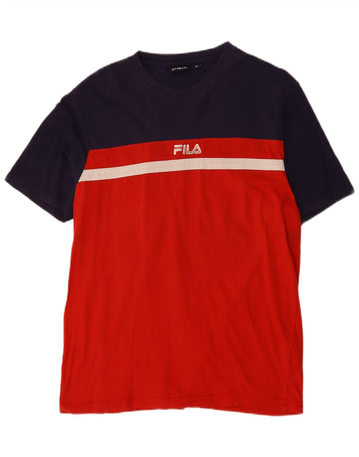Męska koszulka z grafiką Fila Top, bawełniana, w kolorze średniej czerwieni