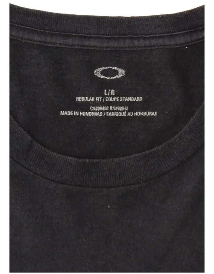 Męski T-shirt z grafiką Oakley o regularnym kroju, duży, czarny