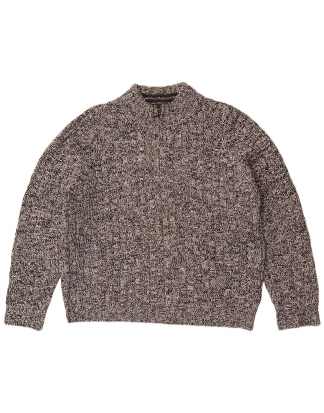Marks & Spencer Damski sweter z zamkiem błyskawicznym UK 16, duży, szary, nakrapiany