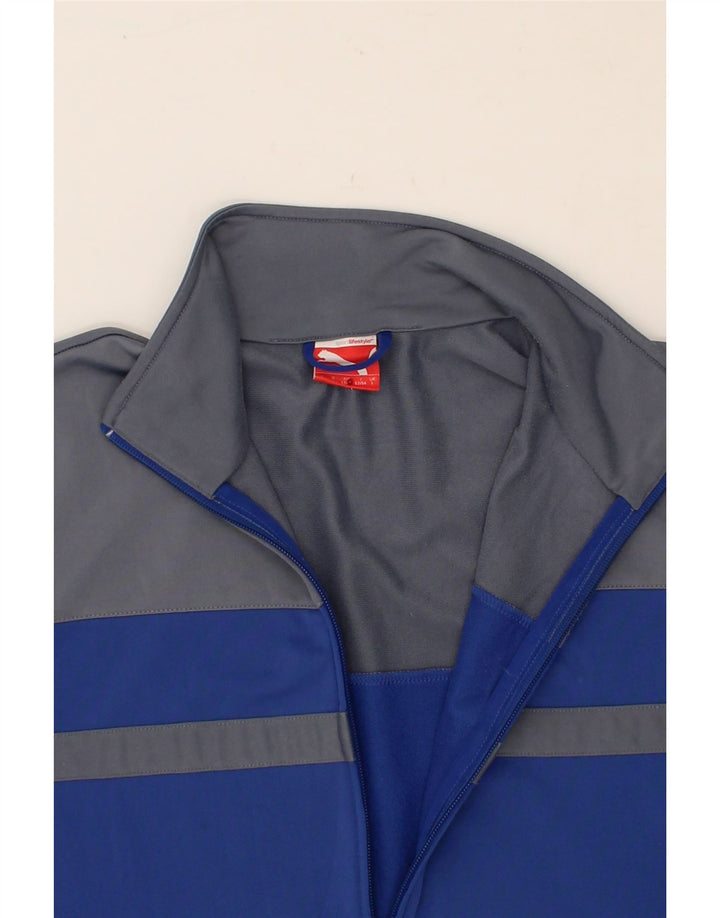 PUMA Mens Tracksuit Top Jacket Large Blue Colourblock Polyester Vintage Puma and Second-Hand Puma from Messina Hembry 