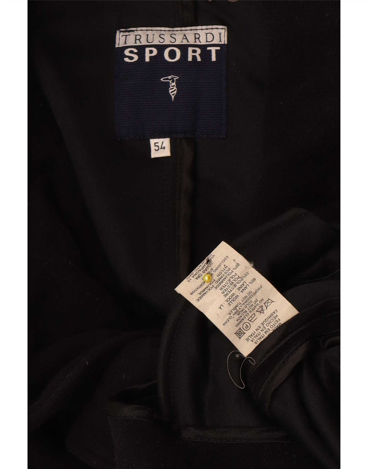 Płaszcz męski Trussardi IT 54 2XL, czarna wełna