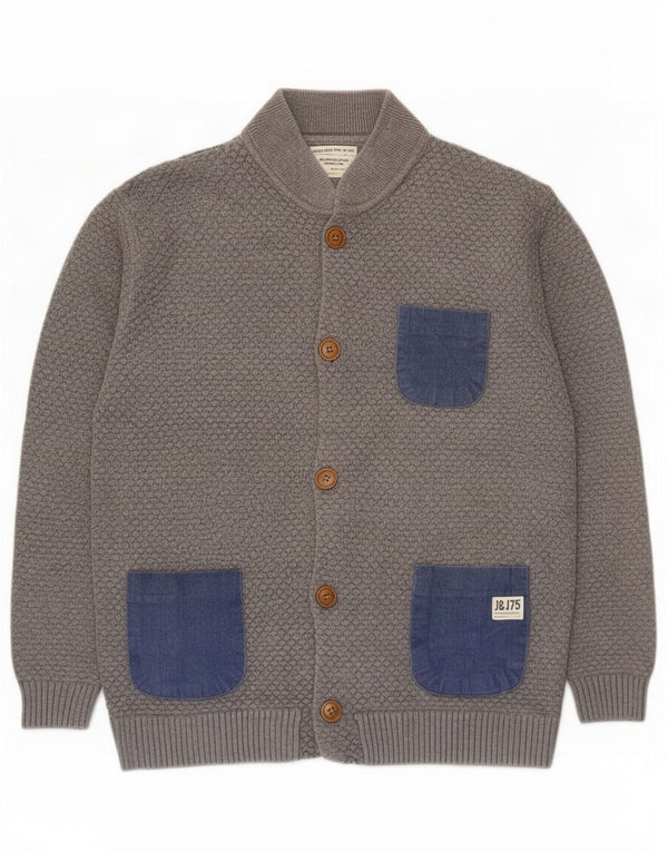 Męski sweter rozpinany Jack & Jones XL, szary, bawełniany z blokami kolorów