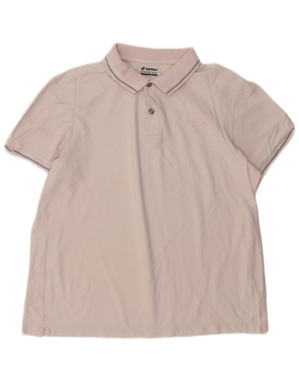 Męska koszulka polo Lotto, duża, różowa, bawełniana