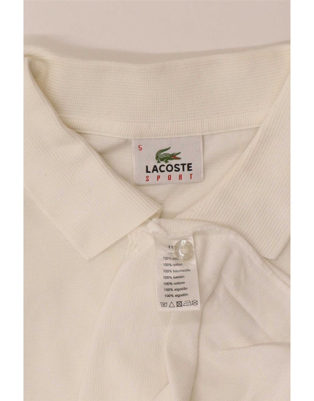Męska koszulka polo Lacoste, rozmiar 5, duża, biała, bawełniana