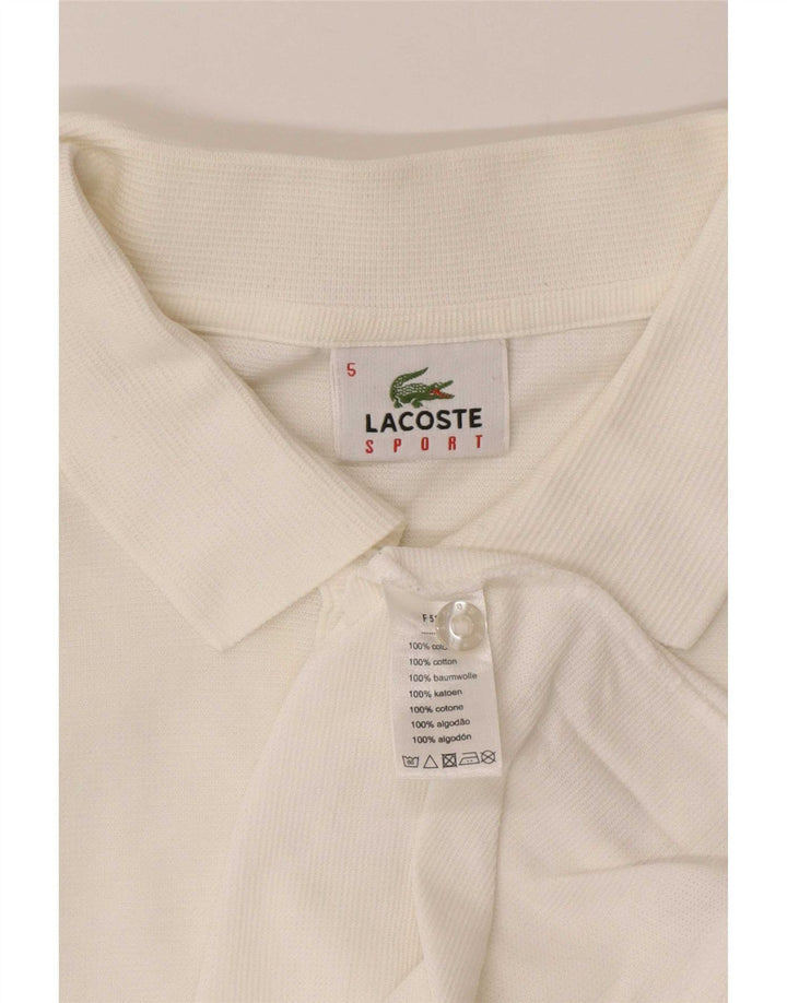 Męska koszulka polo Lacoste, rozmiar 5, duża, biała, bawełniana