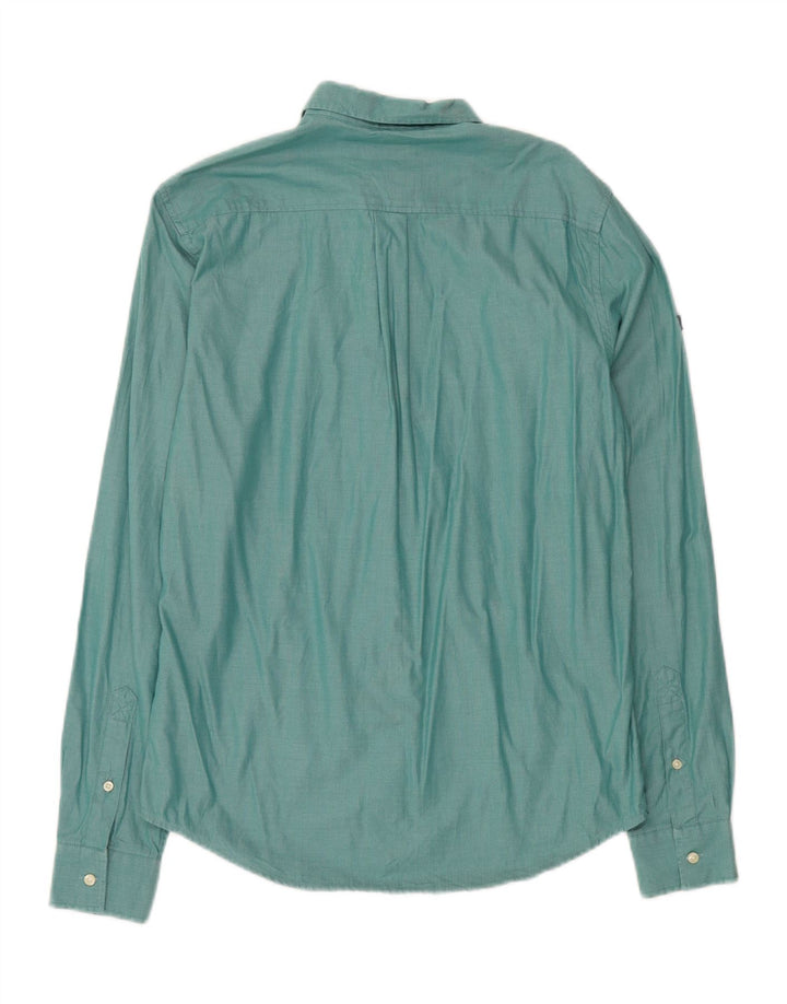 SUPERDRY Męska koszula o regularnym kroju, mała, zielona, bawełniana