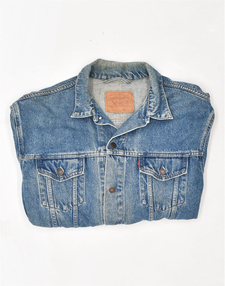Męska kurtka dżinsowa LEVI'S UK 42 XL, niebieska, bawełniana
