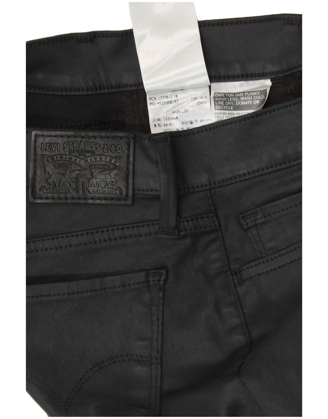 Damskie spodnie skinny casual Levi's W26 L30 czarne