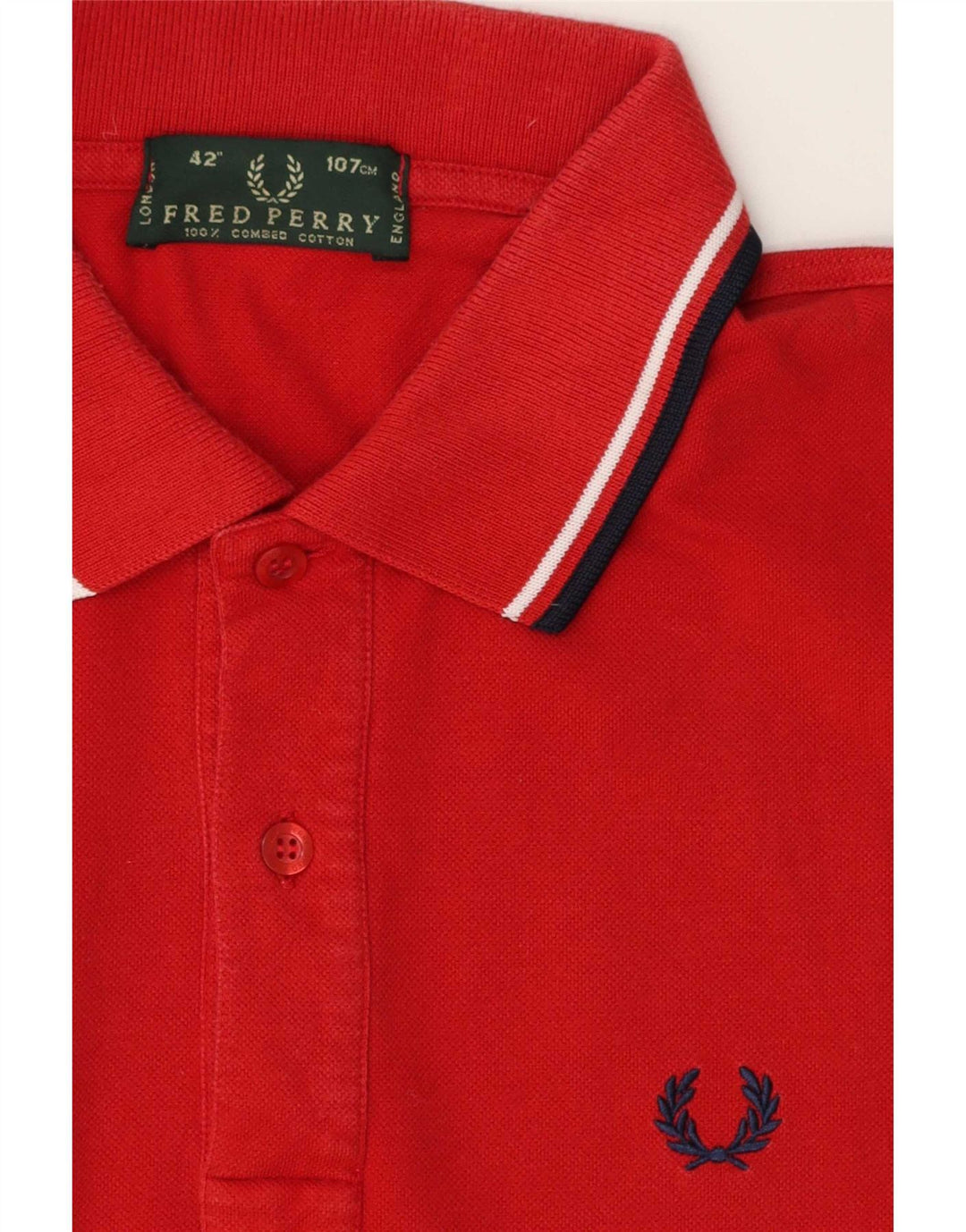 Męska koszulka polo Fred Perry, bawełniana w średnie czerwone paski