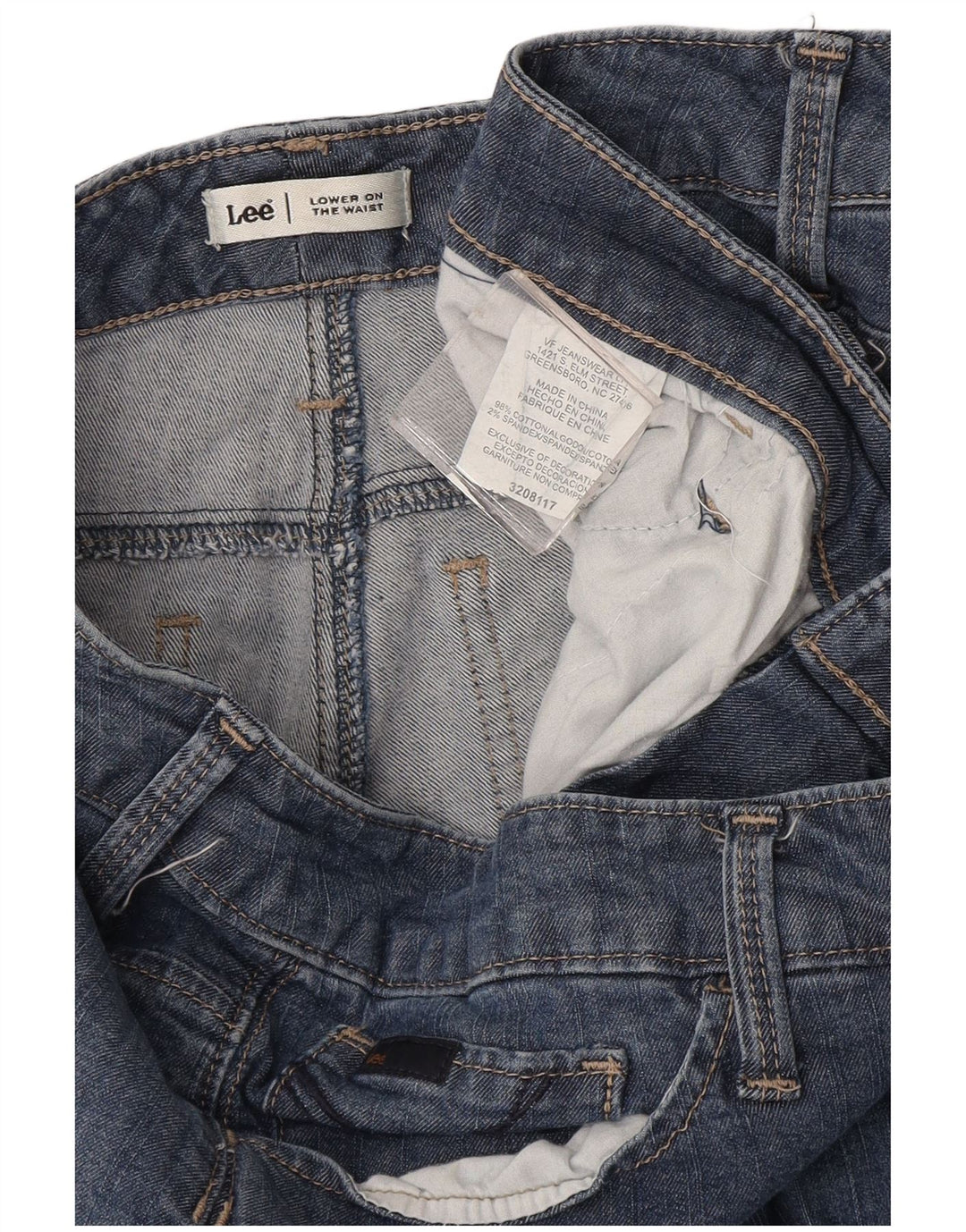 Damskie jeansy Lee Capri W34 L18 Niebieskie bawełniane