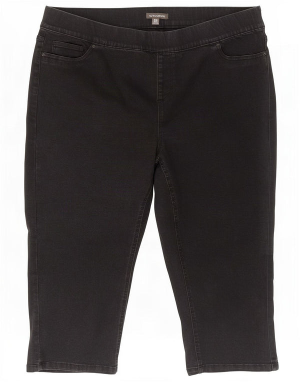 Dżinsy Capri Marks & Spencer Damskie UK 20 2XLW40 L20 Czarne Bawełniane