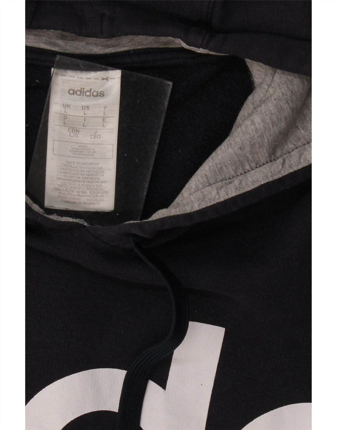 Męski sweter z kapturem ADIDAS z grafiką, duży, szary, bawełniany z blokami kolorów