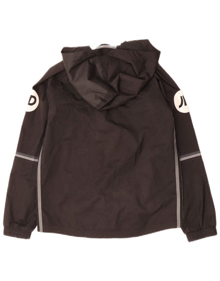 Chłopięca kurtka wiatrówka Adidas z graficznym kapturem, 9-10 lat, czarna, poliester