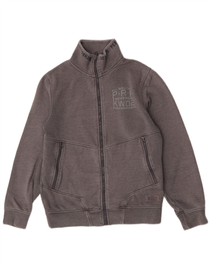 Kurtka męska dresowa w stylu vintage, średnia szara bawełna