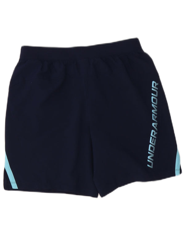 Chłopięce spodenki sportowe Under Armour 11-12 lat, duże, granatowe, z blokami kolorów