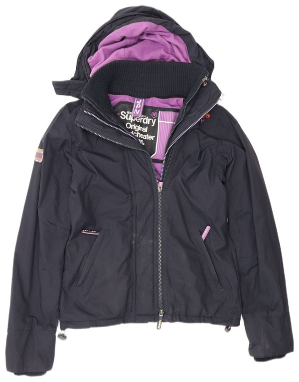 Damska wiatrówka z kapturem Superdry Windcheater UK 6 XS Granatowa