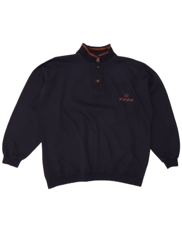 GREAT BAY Męski sweter zapinany na guziki, duży, granatowy, bawełniany