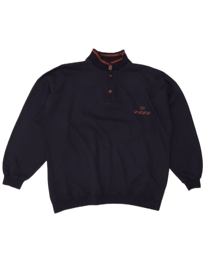 GREAT BAY Męski sweter zapinany na guziki, duży, granatowy, bawełniany