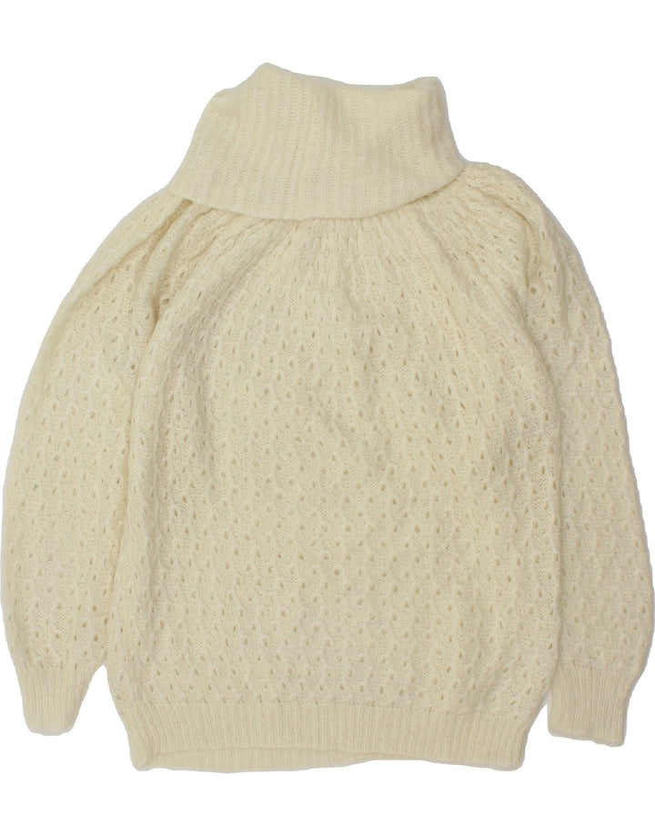 VINTAGE Womens Roll Neck Jumper Sweater UK 16 Large Off White Vintage Vintage and Second-Hand Vintage from Messina Hembry 