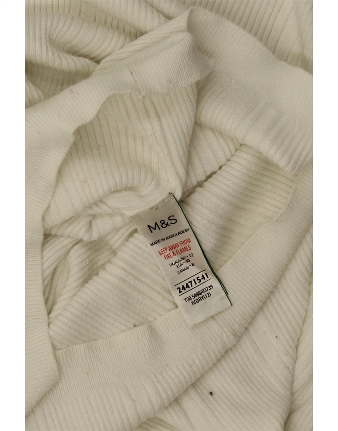 Marks & Spencer Damski sweter z golfem UK 12, średni złamanej bieli