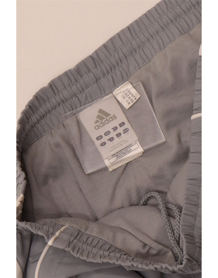Męskie spodnie dresowe Adidas, duże, szare, z blokami kolorów, poliestrowe
