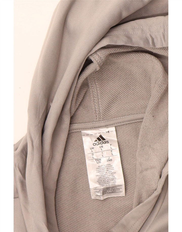 Adidas Męska bluza dresowa, duża, szara, poliestrowa