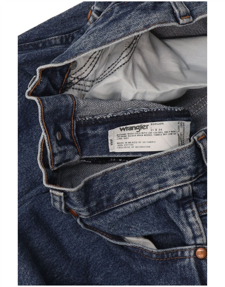 Męskie proste dżinsy Wrangler W31 L34, niebieskie, bawełniane