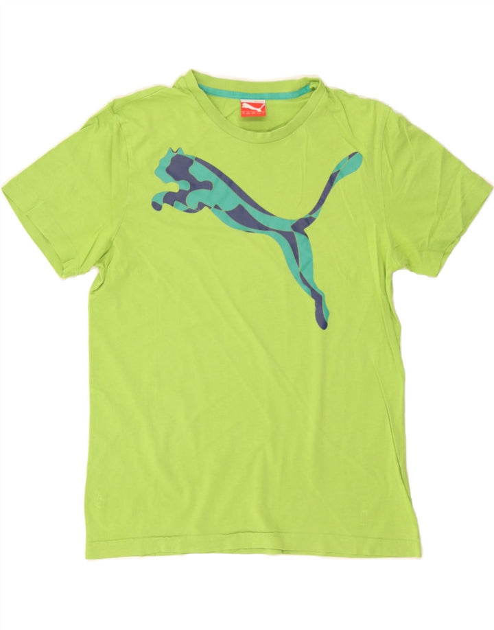 PUMA Mens Graphic T-Shirt Top Small Green Cotton Vintage Puma and Second-Hand Puma from Messina Hembry 