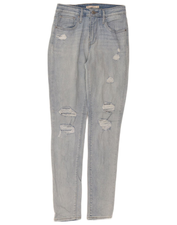 Damskie jeansy Levi's 721 w trudnej sytuacji z wysokim stanem W27 L30 Niebieska bawełna