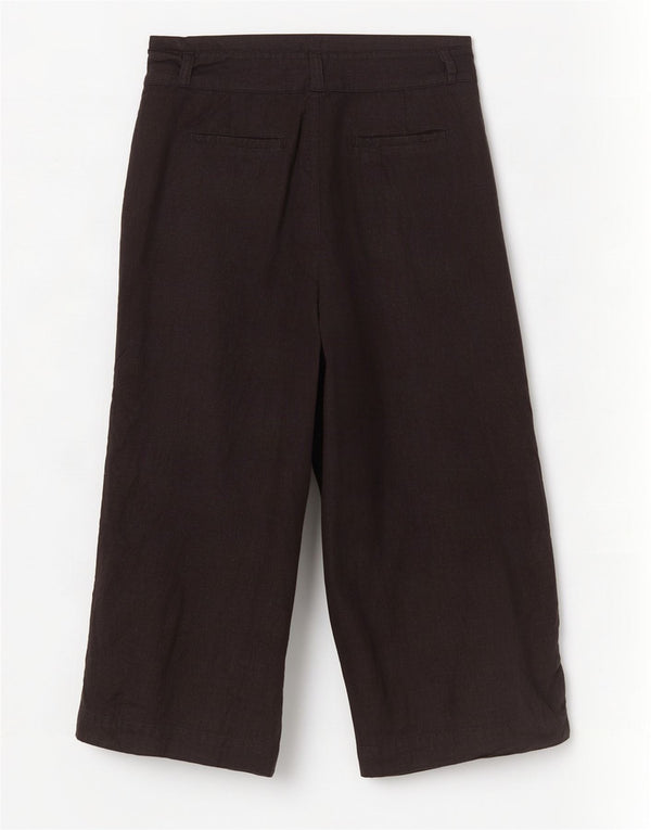 Damskie spodnie Capri Fat Face UK 14 Large W34 L23 Czarne lniane