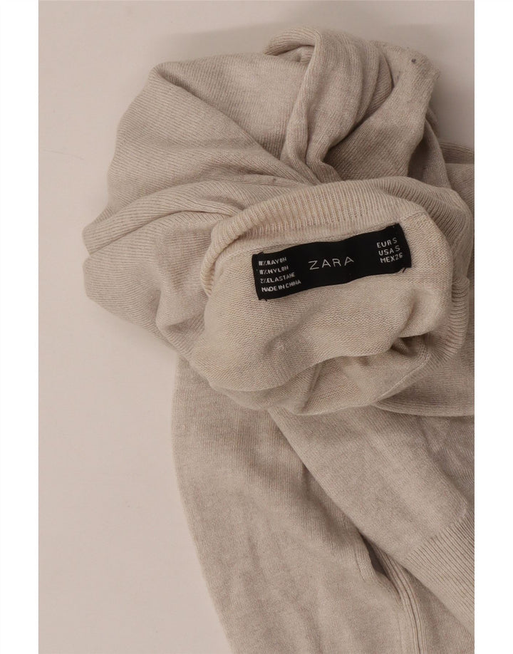 Damski sweter z golfem Zara UK 10 Small Beige Rayon