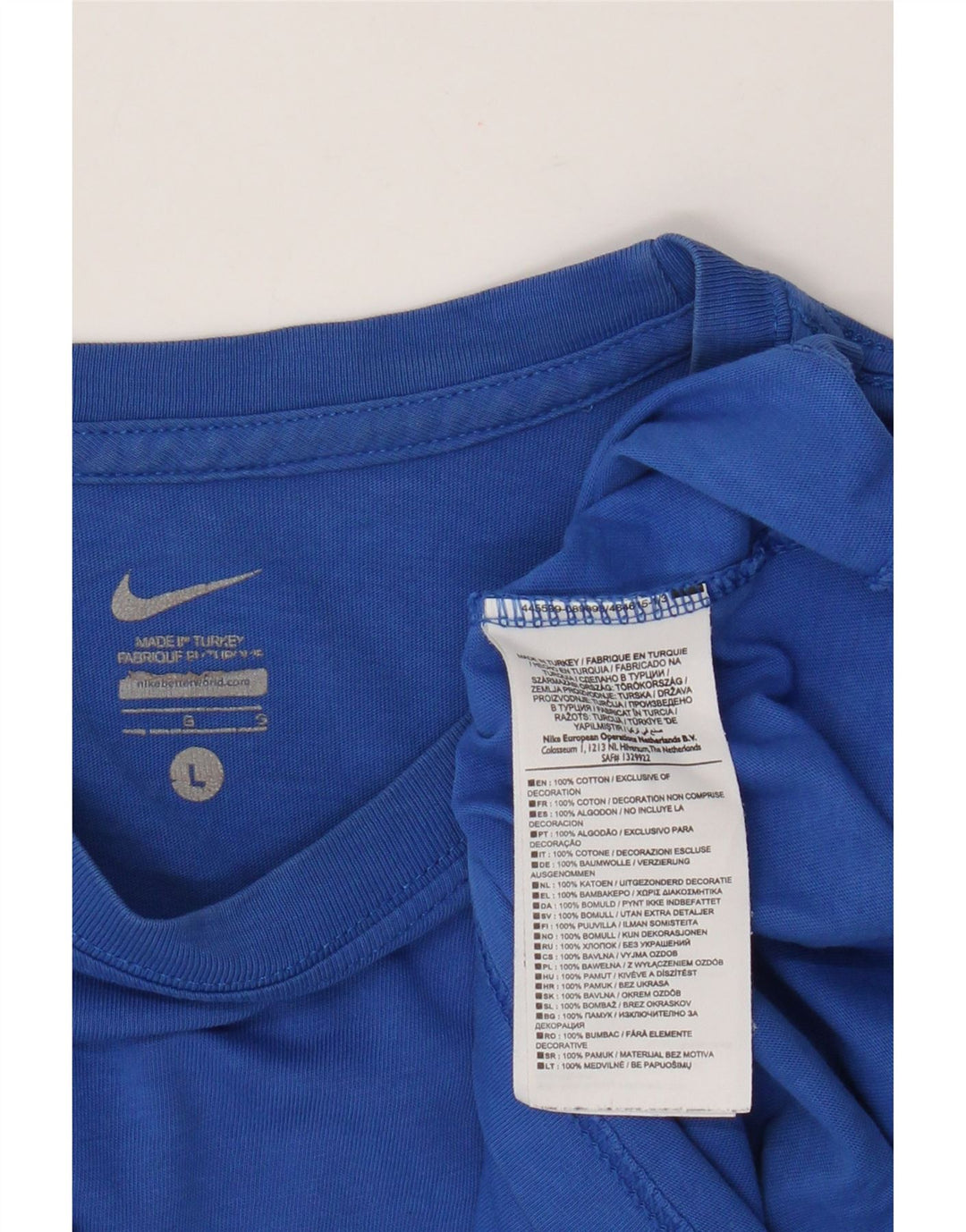Męski T-shirt Nike HELLAS VERONA, duży, niebieski, bawełniany