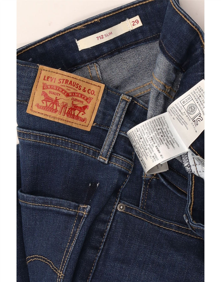 Damskie jeansy Levi's 712 Slim W29 L28 Niebieskie bawełniane
