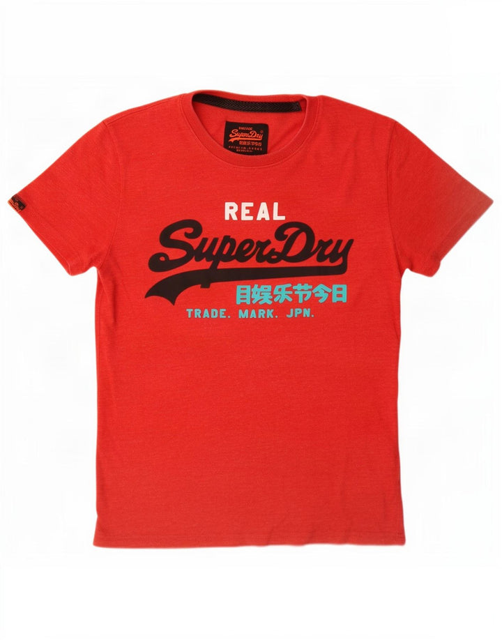 Męski T-shirt z grafiką Superdry, bawełniany, średni czerwony
