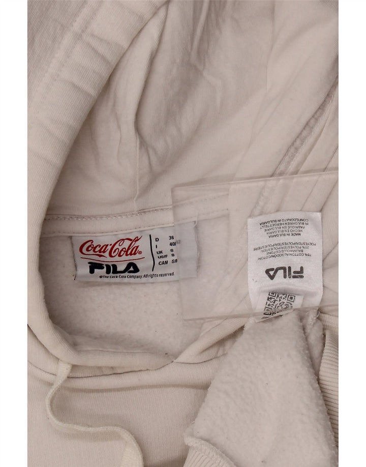 Męski sweter z kapturem Fila Coca-Cola z grafiką, mały, biały