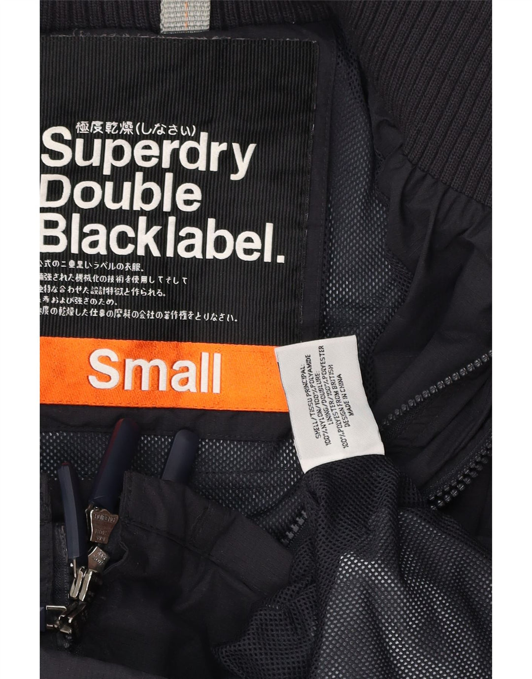 Męska kurtka przeciwdeszczowa Superdry UK 36, mała, granatowa, poliestrowa