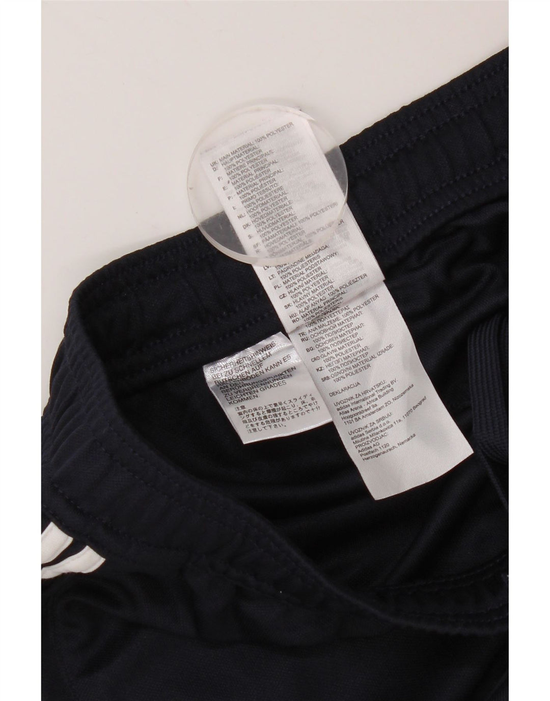 Damskie spodnie dresowe Adidas UK 4 XS Granatowe, poliestrowe