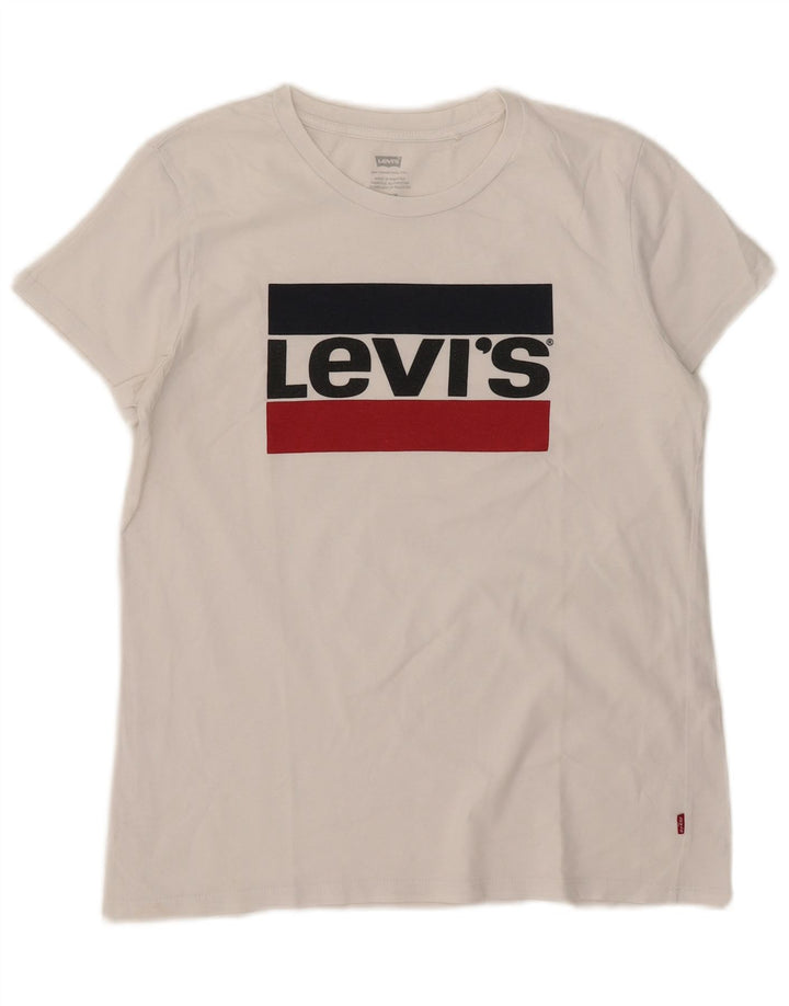 Damska koszulka z grafiką Levi's Top UK 14 Średnia biel