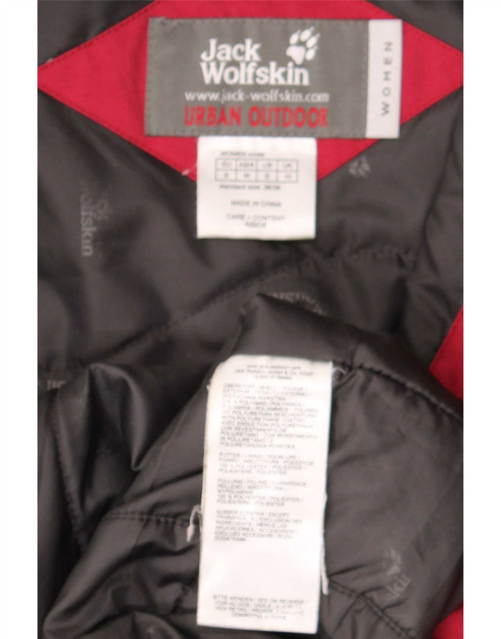 Damski płaszcz wiatrówkowy Jack Wolfskin z kapturem UK 10, mały, czerwony poliester
