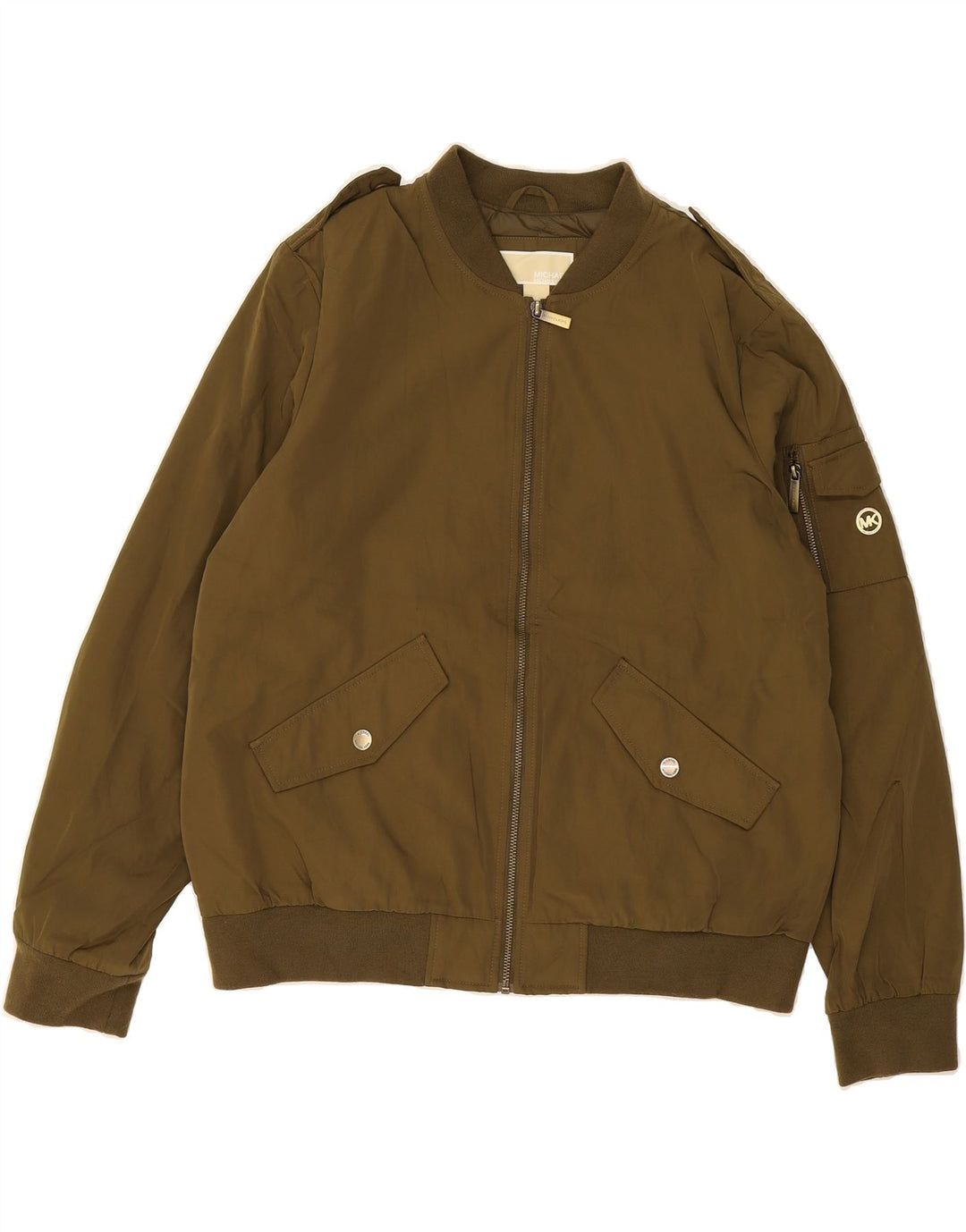 MICHAEL KORS Mens Military Bomber Jacket UK 42 XL Khaki Polyester Vintage Michael Kors and Second-Hand Michael Kors from Messina Hembry 