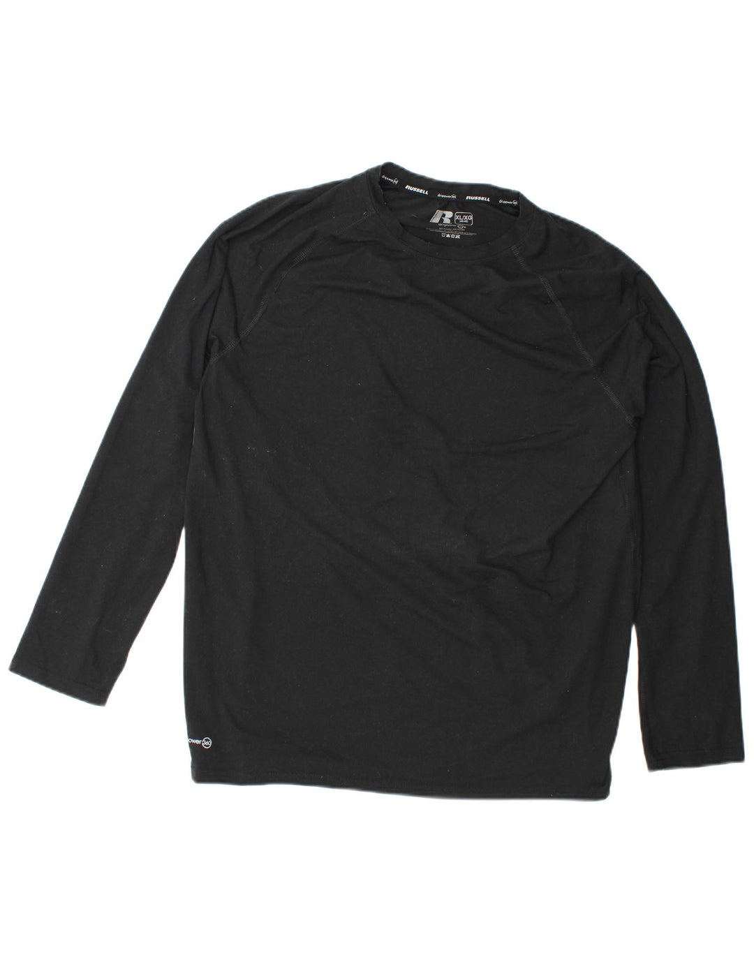 Męska koszulka RUSSELL ATHLETIC Dri-Power z długim rękawem, XL, czarna, poliestrowa