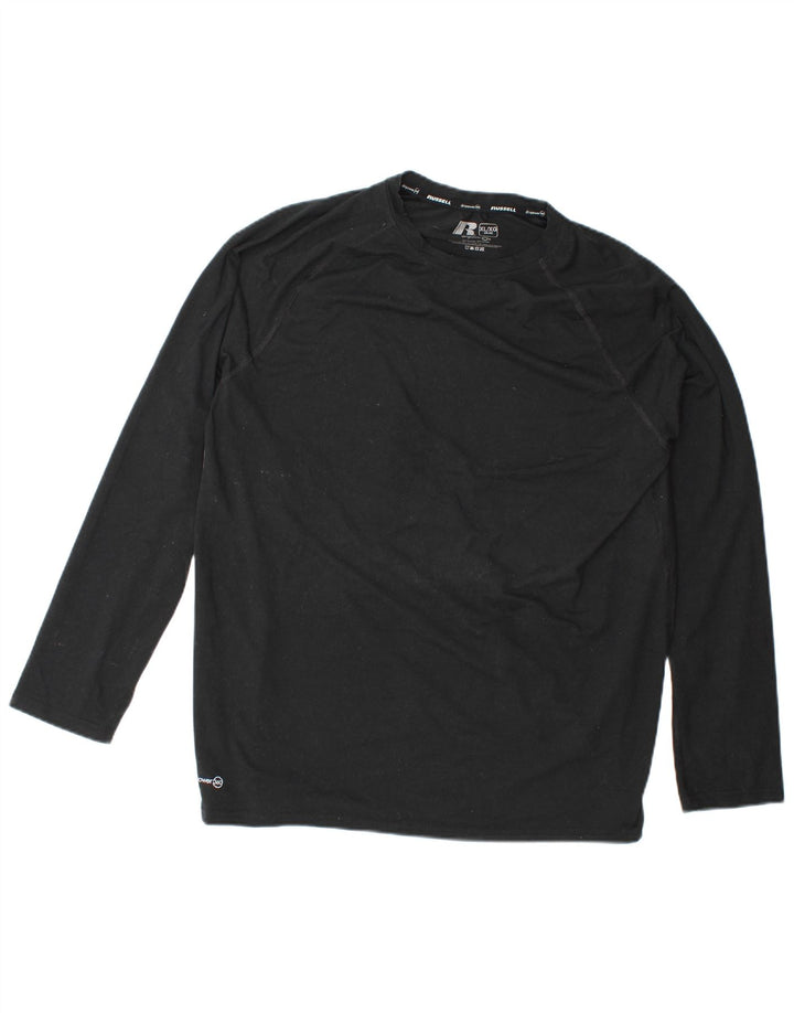 Męska koszulka RUSSELL ATHLETIC Dri-Power z długim rękawem, XL, czarna, poliestrowa